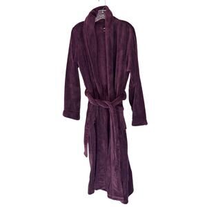 Restoration Hardware Luxury Plush Lounge Loungewear Long Robe Purple Medium